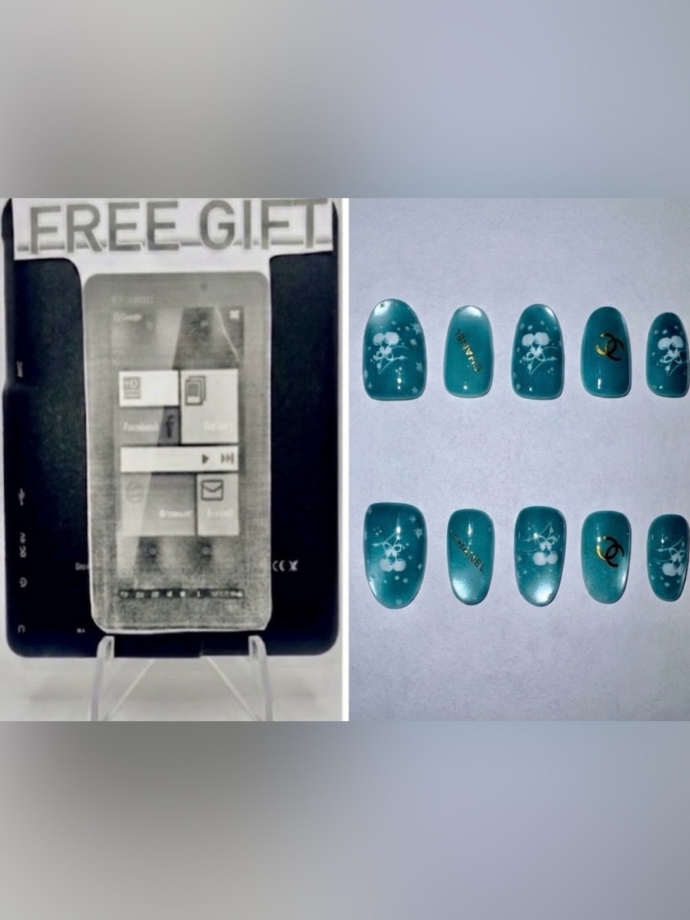 Look Beautiful luxury custom made reusable press on nails with free tablet